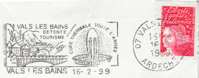 Flamme postale de Vals-les-bains